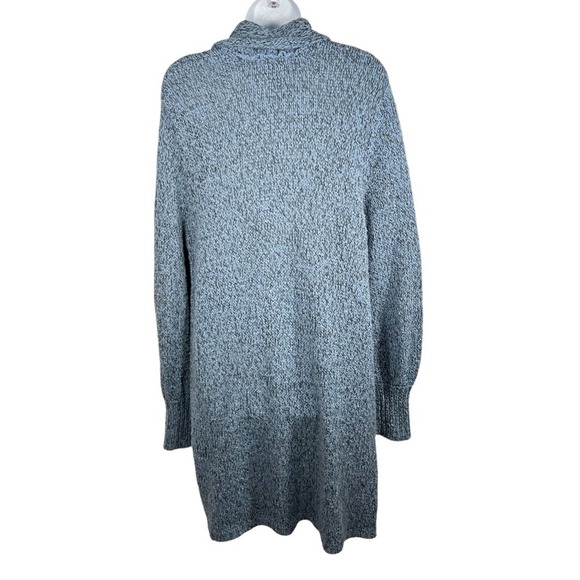 Cascade Blues Long Line Long Sleeved Blue & Black Open Knit Cardigan M - Picture 2 of 12